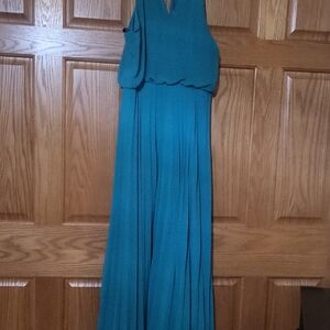 Chic Teal Sleeveless Maxi Dress